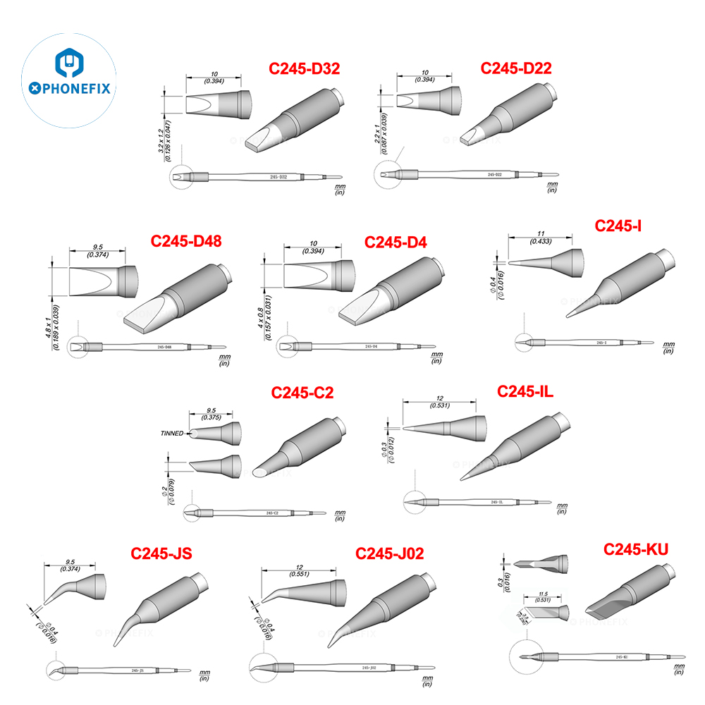 OEM C245 C470 Series Tips C245 - Electronics Repair Kit With Soldering Iron recension och pris